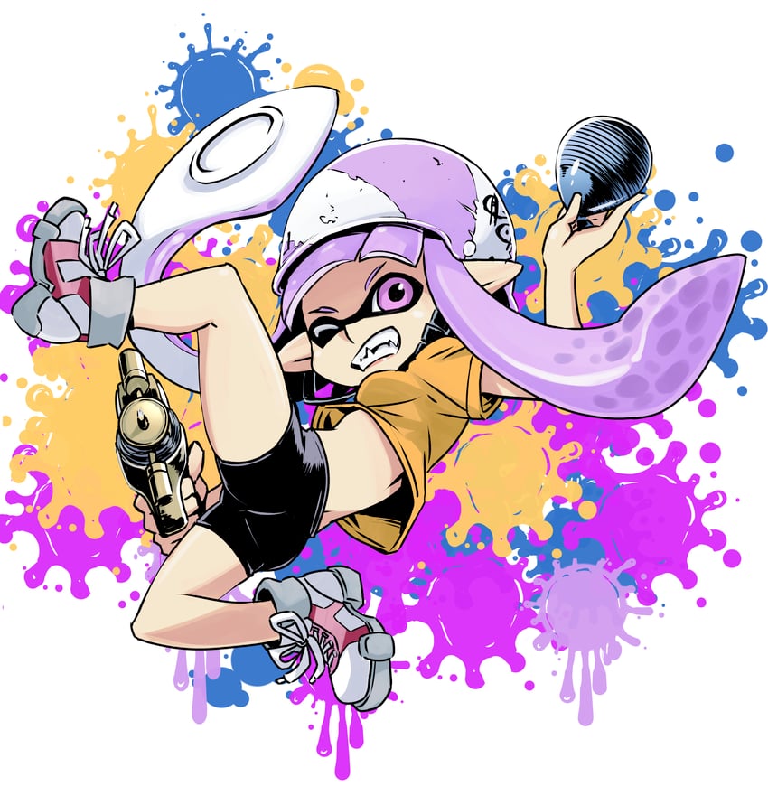 inkling player character and inkling girl (splatoon and 1 more) drawn by muramasa_mikado