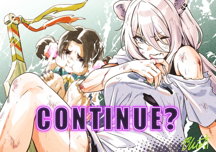 shishiro botan and lily hawk (hololive and 2 more) drawn by buru-dai