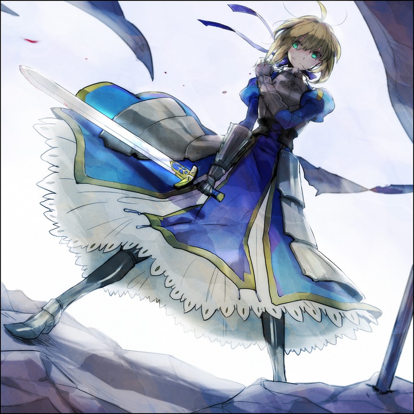 artoria pendragon and saber (fate and 1 more) drawn by rusuko