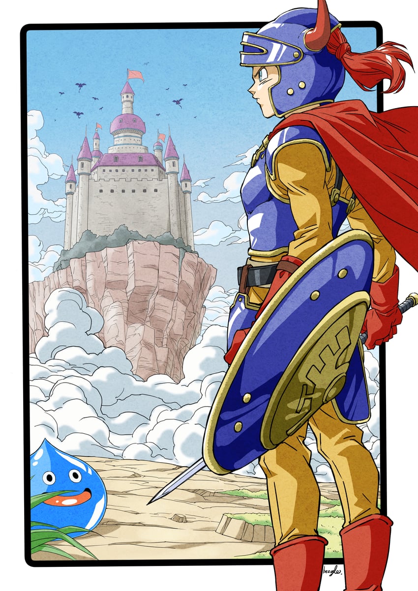 slime, hero, and dracky (dragon quest and 1 more) drawn by strikebeagle