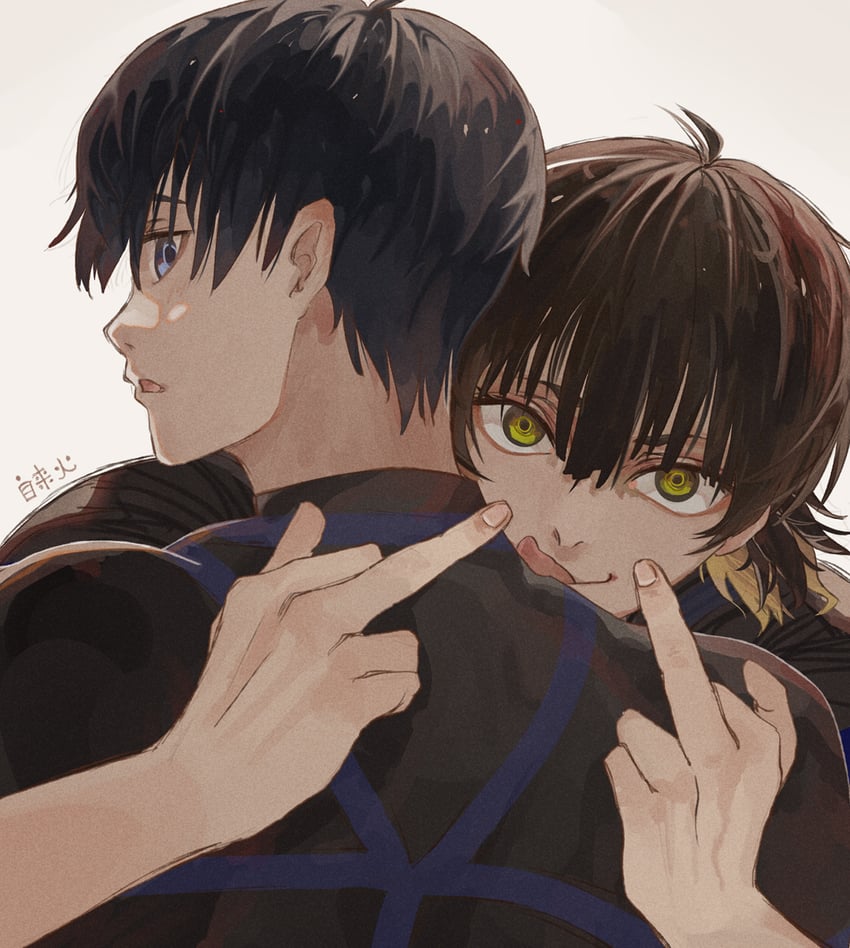 isagi yoichi and bachira meguru (blue lock) drawn by zilaihuoye