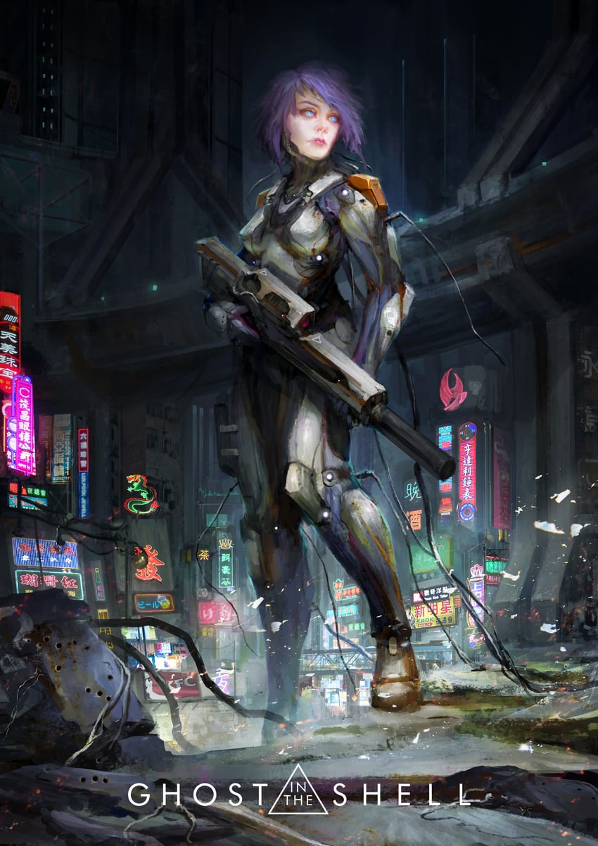 kusanagi motoko (original and 1 more) drawn by thedurianart