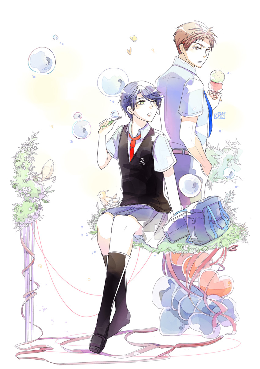 kashima yuu and hori masayuki (gekkan shoujo nozaki-kun) drawn by emo_(ricemo)
