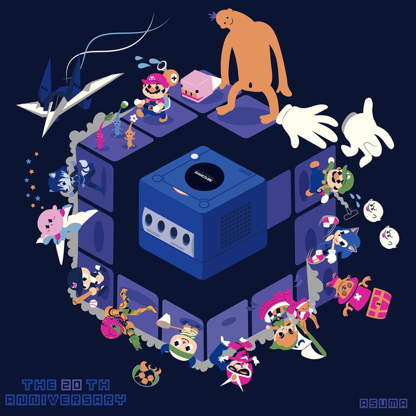 link, kirby, samus aran, mario, sonic the hedgehog, and 14 more (one piece and 18 more) drawn by atyuriko