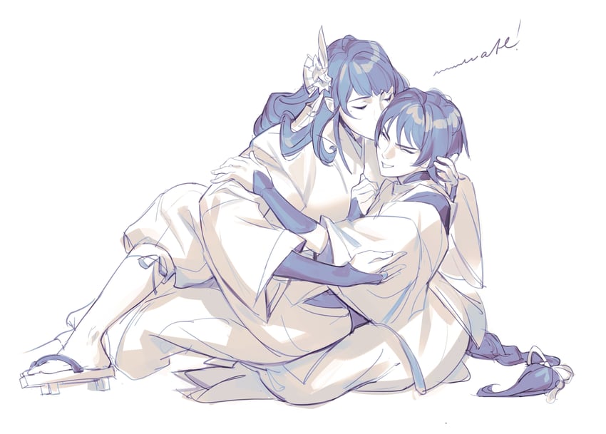 raiden shogun and scaramouche (genshin impact) drawn by aina_(mayexplode)