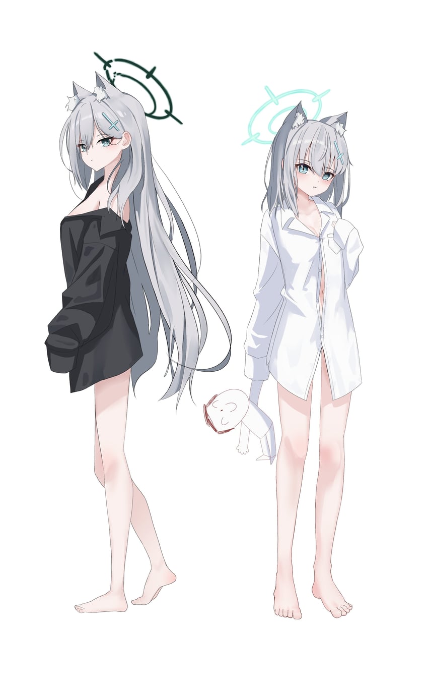 shiroko and shiroko terror (blue archive) drawn by daily_time