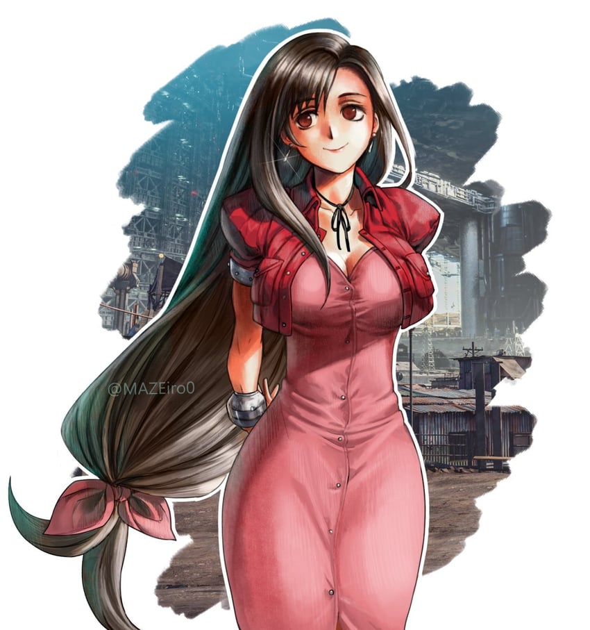tifa lockhart (final fantasy and 1 more) drawn by maze_draws