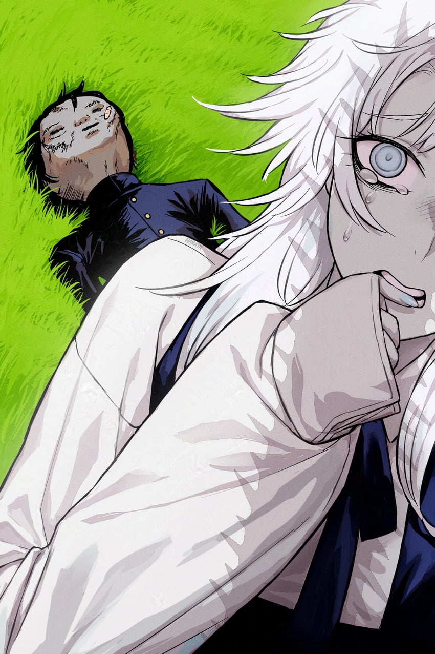 famine devil and bandaid boy (chainsaw man) drawn by haraya_manawari