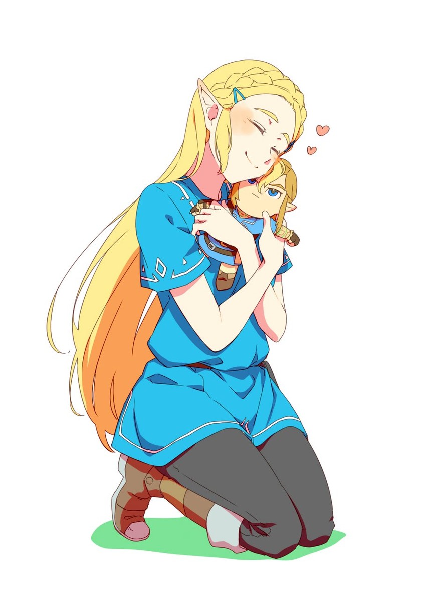 link and princess zelda (the legend of zelda and 1 more) drawn by saiba_(henrietta)