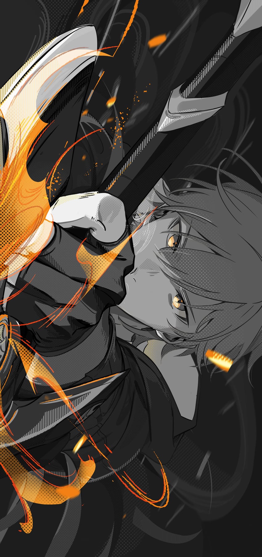 trailblazer and caelus (honkai and 1 more) drawn by katellimey
