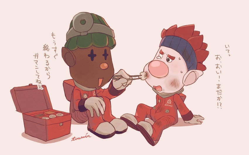 dingo and yonny (pikmin and 1 more) drawn by toumin_(touminmin1026)