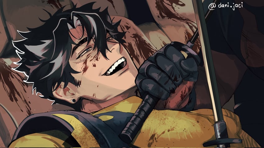 tartaglia, wolverine, wriothesley, and deadpool (genshin impact and 4 more) drawn by danijaci301