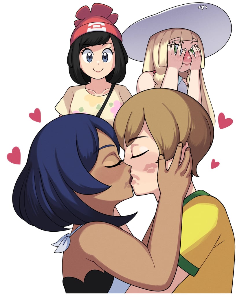 lillie, selene, sina, and dexio (pokemon and 1 more) drawn by yamouri