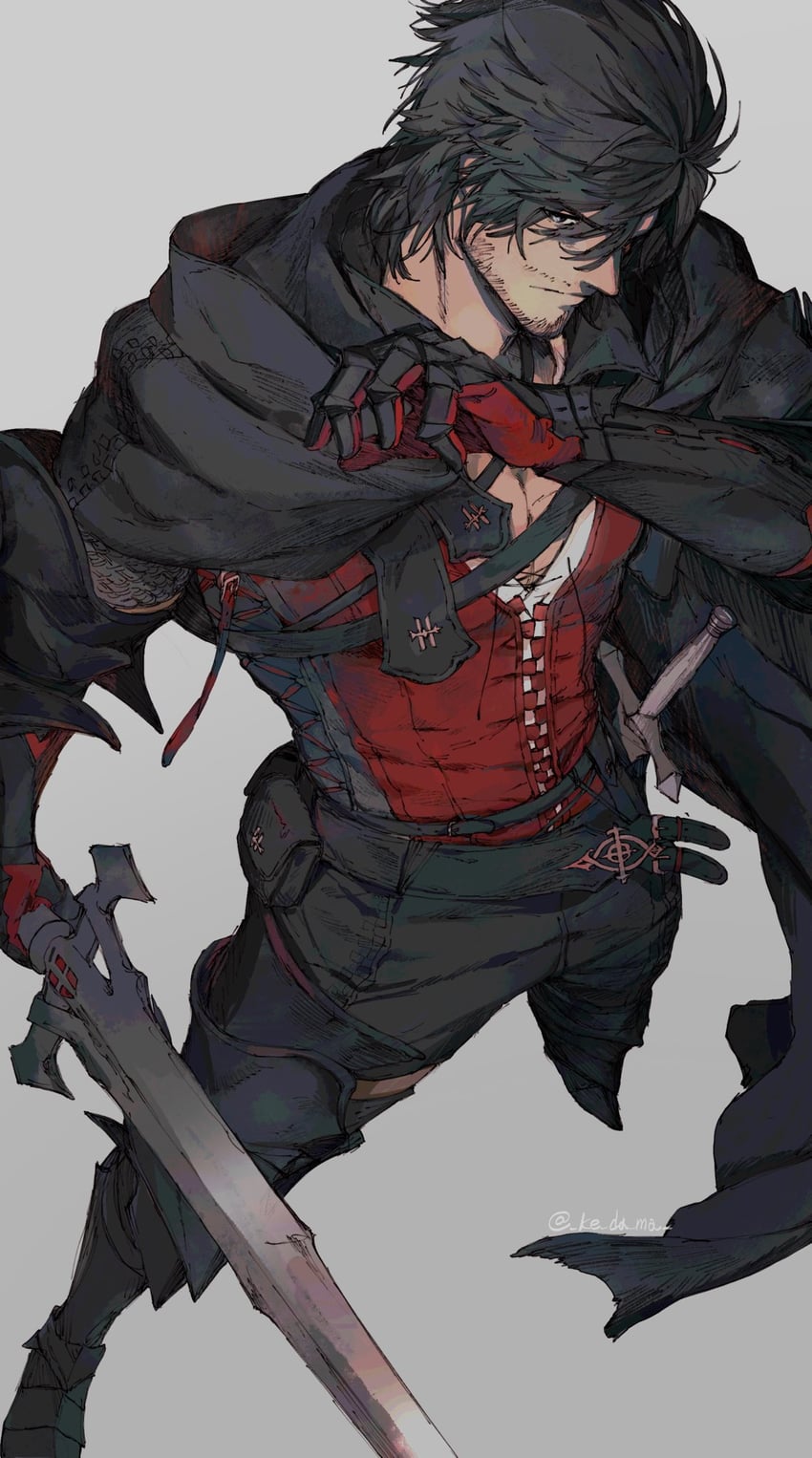 clive rosfield (final fantasy and 1 more) drawn by piyomotsu