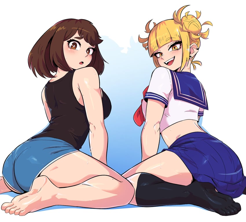 uraraka ochaco and toga himiko (boku no hero academia) drawn by dashi_(dashiart)