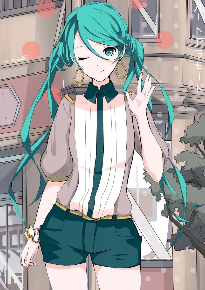 hatsune miku (vocaloid and 1 more) drawn by neonbeat