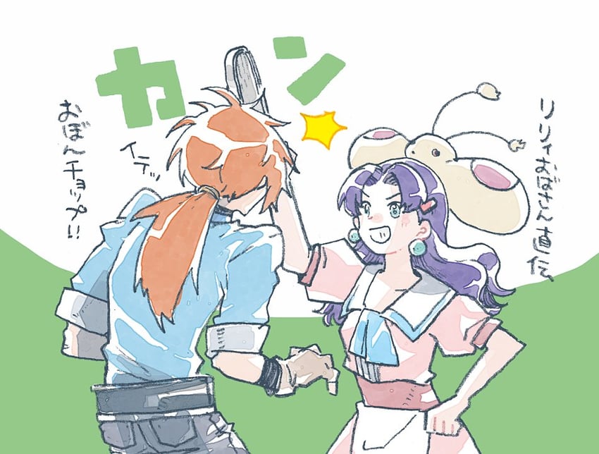 justin, sue, and puui (grandia and 1 more) drawn by michibata_65