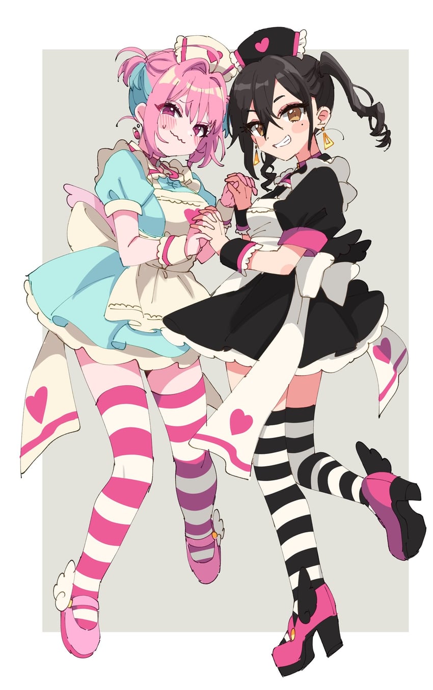 yumemi riamu and sunazuka akira (idolmaster and 2 more) drawn by sukoyaka_(100hituzi)