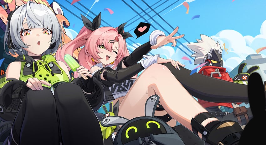 nicole demara, anby demara, amillion, and billy kid (zenless zone zero) drawn by jiachong_jun_z