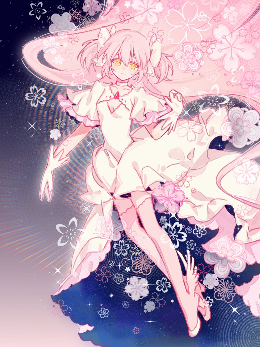 kaname madoka and ultimate madoka (mahou shoujo madoka magica) drawn by risheng_yueyin