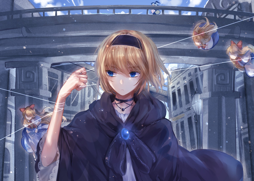 kirisame marisa, alice margatroid, and shanghai doll (touhou) drawn by meng_ziya