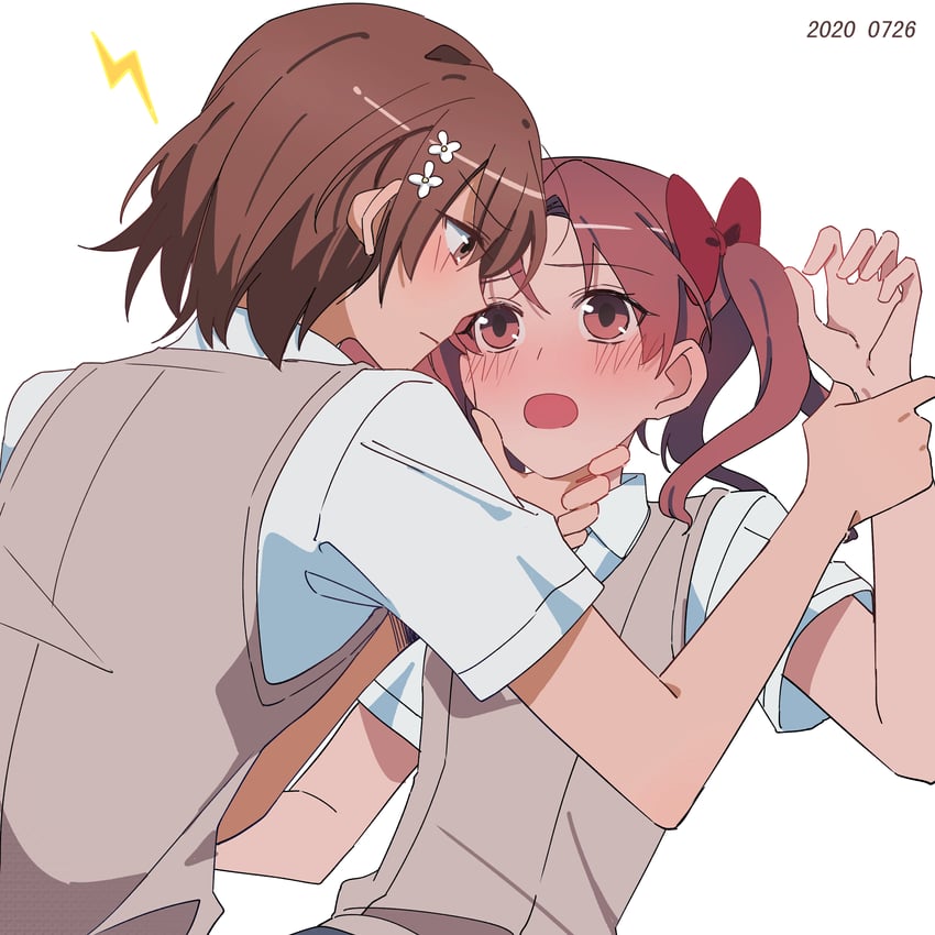 misaka mikoto and shirai kuroko (toaru majutsu no index and 1 more) drawn by huakuiliehuo