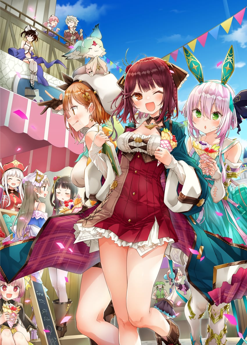 reisalin stout, sophie neuenmuller, totooria helmold, escha malier, mimi houllier von schwarzlang, and 9 more (atelier and 11 more) drawn by alt_(ctrldel)