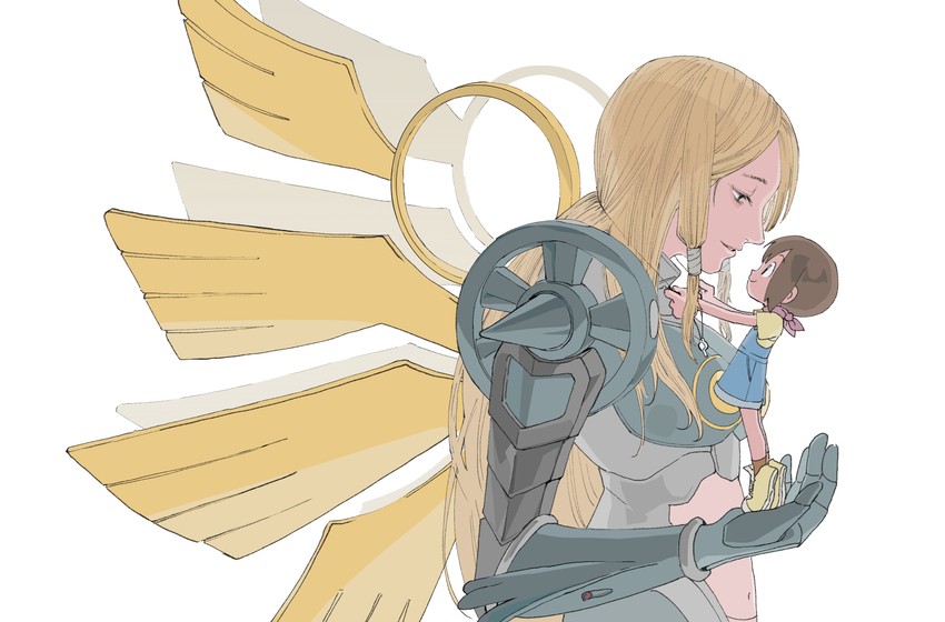 yagami hikari and ofanimon (digimon and 1 more) drawn by tantanmen