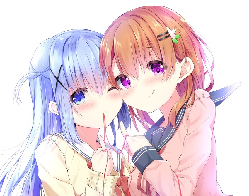kafuu chino and hoto cocoa (gochuumon wa usagi desu ka?) drawn by kouda_suzu