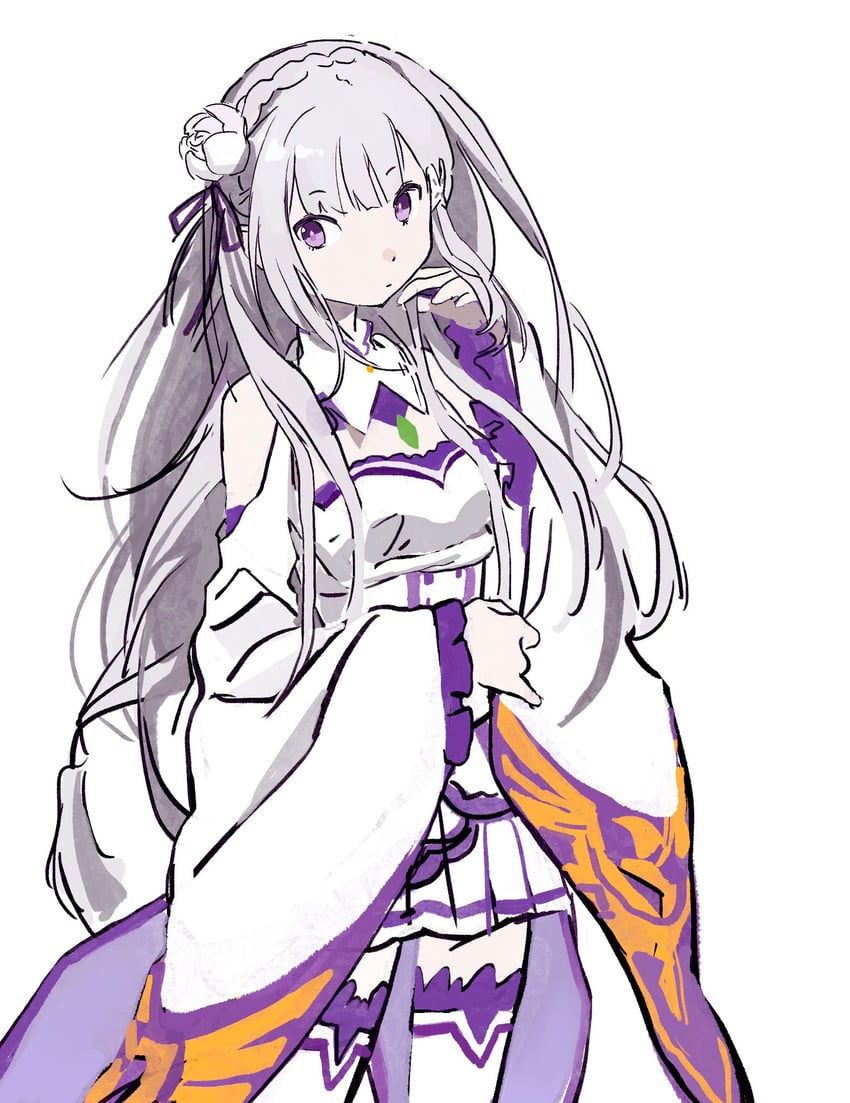 emilia (re:zero kara hajimeru isekai seikatsu) drawn by aeo444