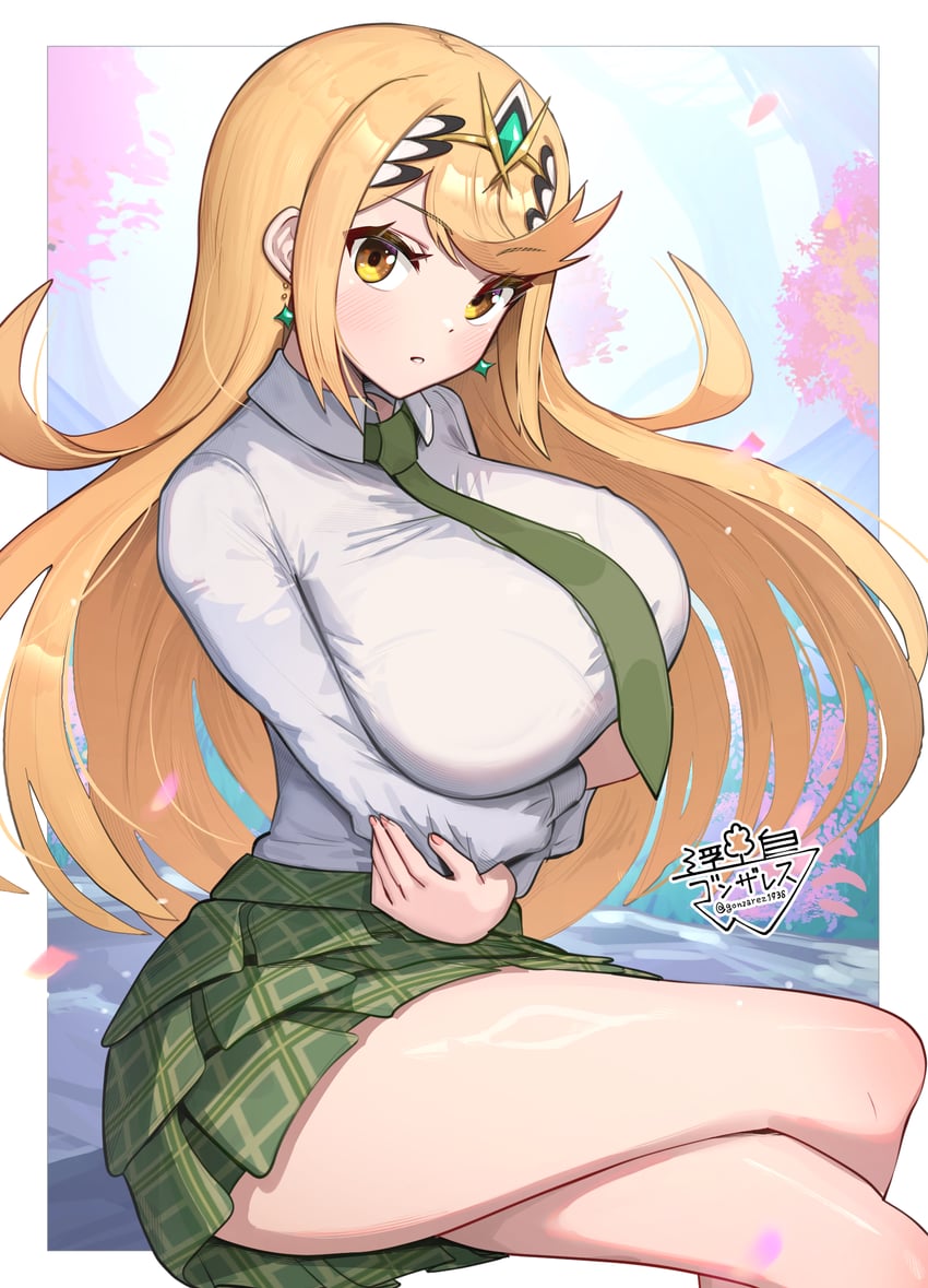 mythra (xenoblade chronicles and 2 more) drawn by gonzarez