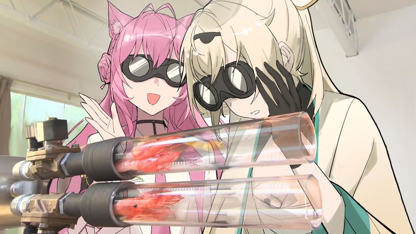 hakui koyori and kazama iroha (hololive and 2 more) drawn by spwhitebs