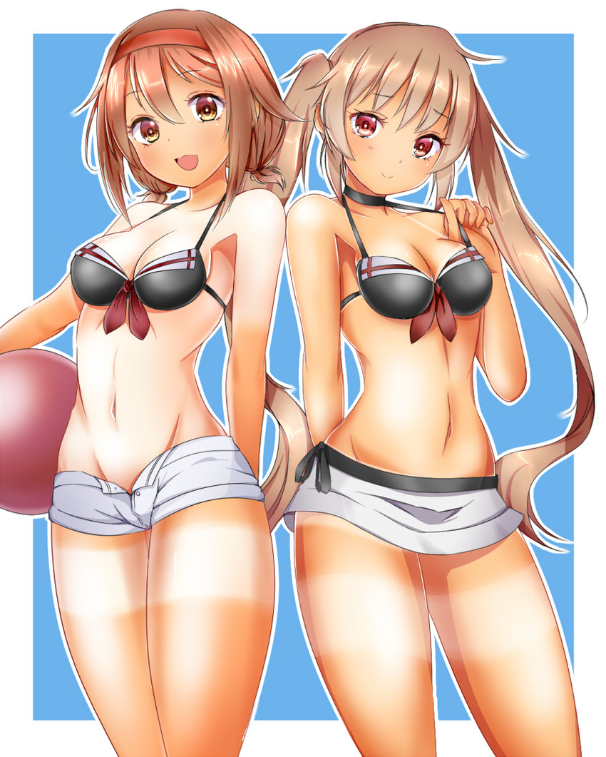 murasame and shiratsuyu (kantai collection) drawn by g_pon_(gachapon)