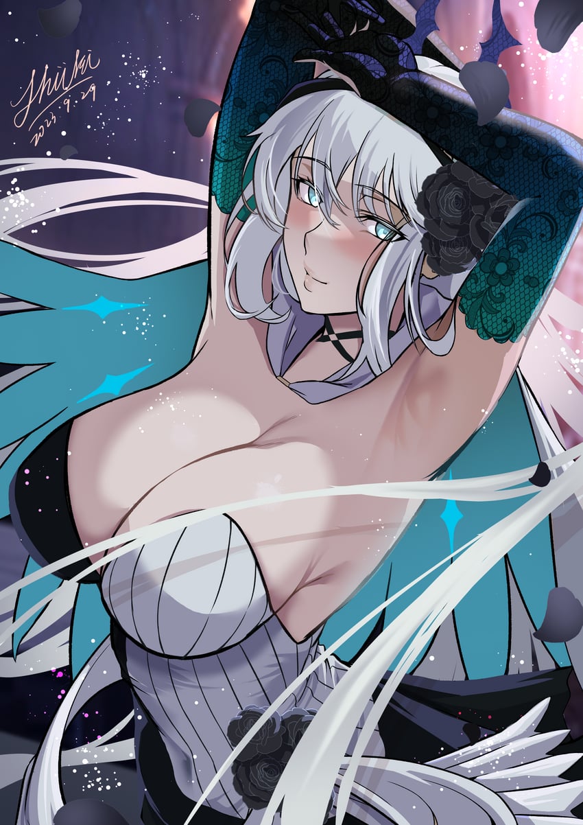 morgan le fay (fate and 1 more) drawn by shiki_(love-saber)