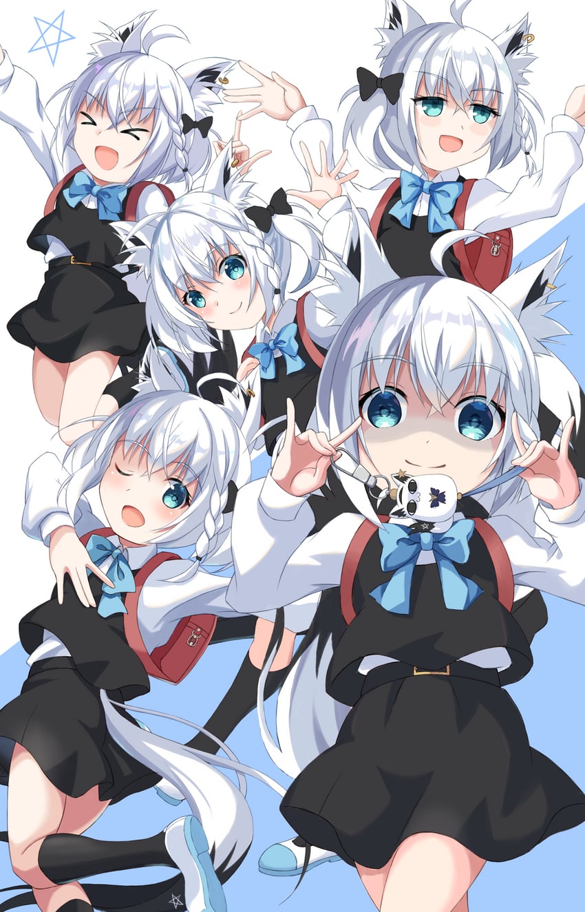 shirakami fubuki, shigure ui, and miteiru (hololive and 1 more) drawn by kurokamicute910