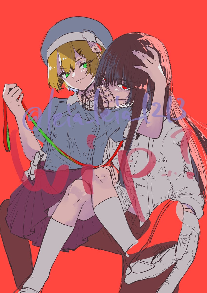 yanagi mion and maruyama kanata (heaven burns red) drawn by leia_1213