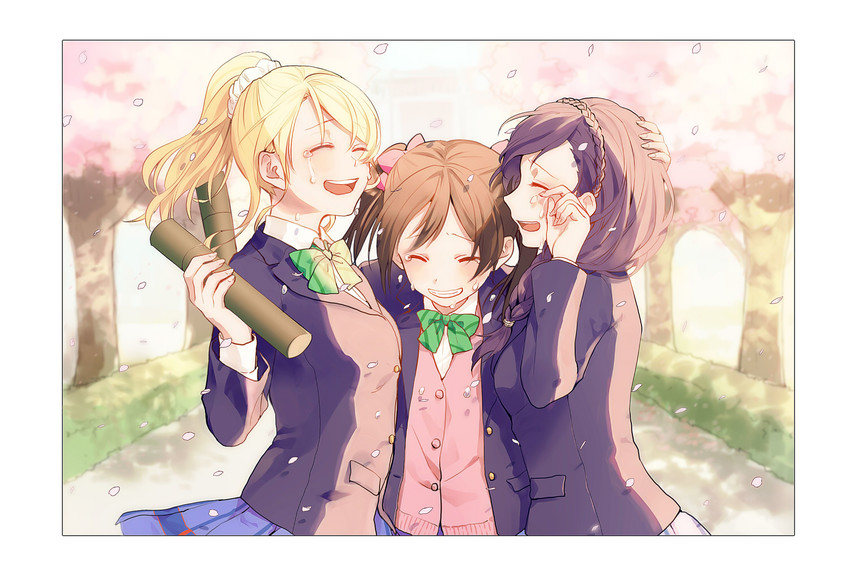 tojo nozomi, yazawa nico, and ayase eli (love live! and 1 more) drawn by kurosujuu