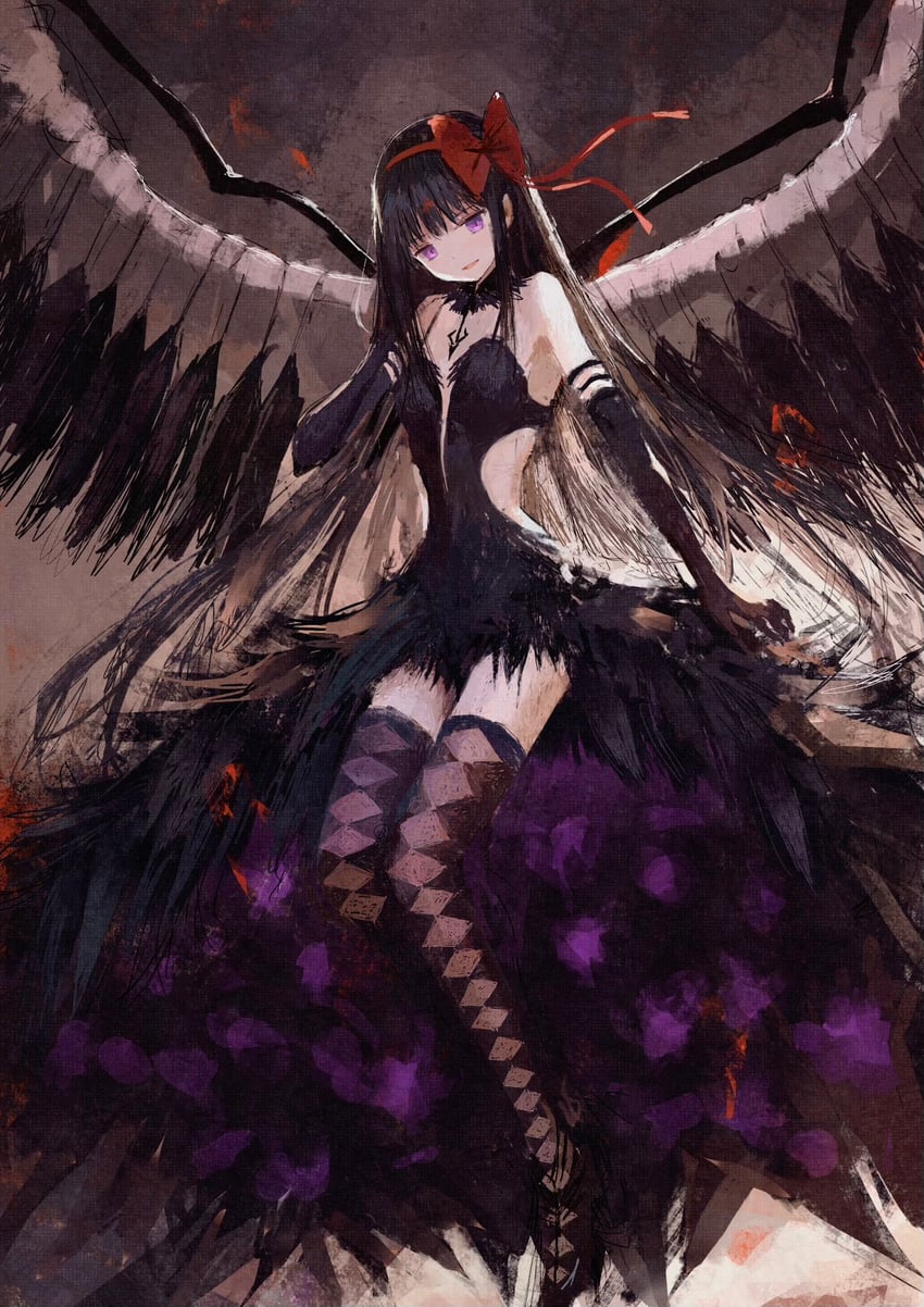 akemi homura and akuma homura (mahou shoujo madoka magica and 1 more) drawn by fuyumurasaki
