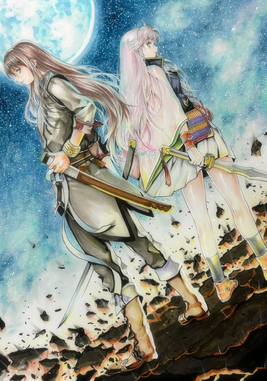 yuri lowell and kasuga nozomi (tales of and 2 more) drawn by katsu_(24791909)