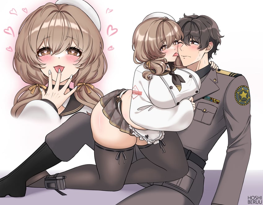 commander and bready (goddess of victory: nikke) drawn by hoshiberuu