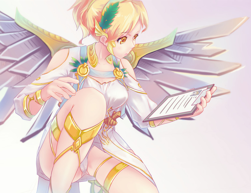 mercy and winged victory mercy (overwatch and 1 more) drawn by cai_yuan