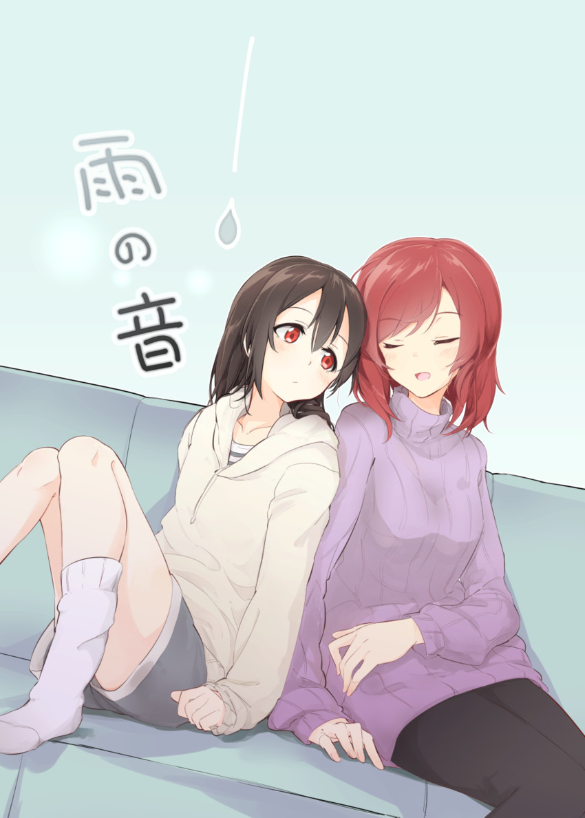 nishikino maki and yazawa nico (love live! and 1 more) drawn by araco