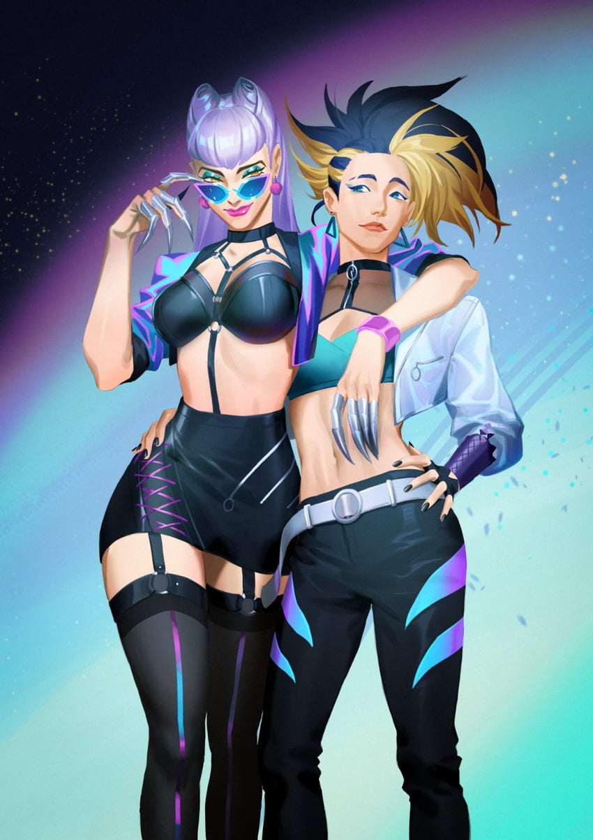 akali, evelynn, k/da all out evelynn, and k/da all out akali (league of legends) drawn by lan_dinh_thi_dieu and qtori
