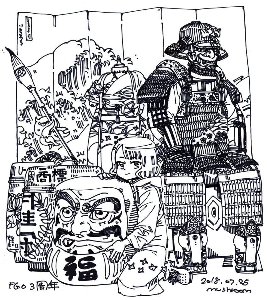 katsushika hokusai and tokitarou (fate and 2 more) drawn by mushroom_(osh320)
