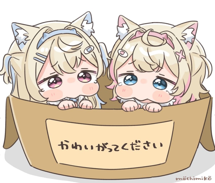 fuwawa abyssgard and mococo abyssgard (hololive and 1 more) drawn by mochimiko