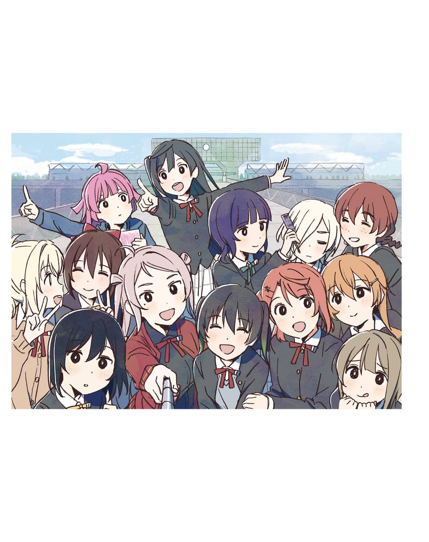 yuki setsuna, uehara ayumu, takasaki yu, osaka shizuku, tennoji rina, and 8 more (love live! and 1 more) drawn by mebachi