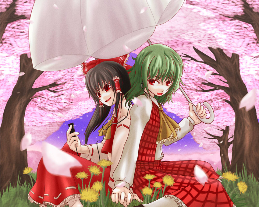 hakurei reimu and kazami yuuka (touhou) drawn by tori_rui