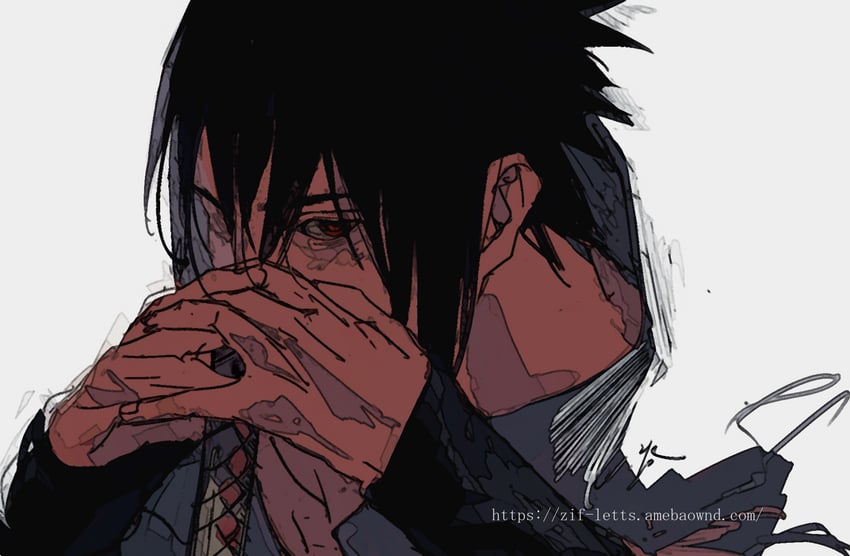 uchiha sasuke (naruto and 1 more) drawn by zifletts