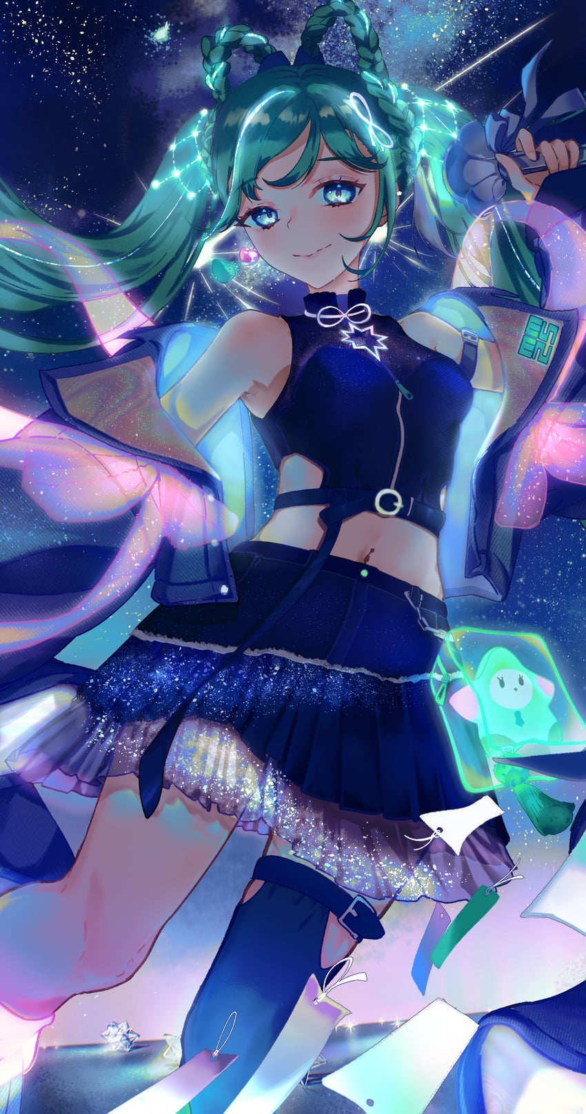hatsune miku and magical mirai miku (vocaloid and 1 more) drawn by minako_larima