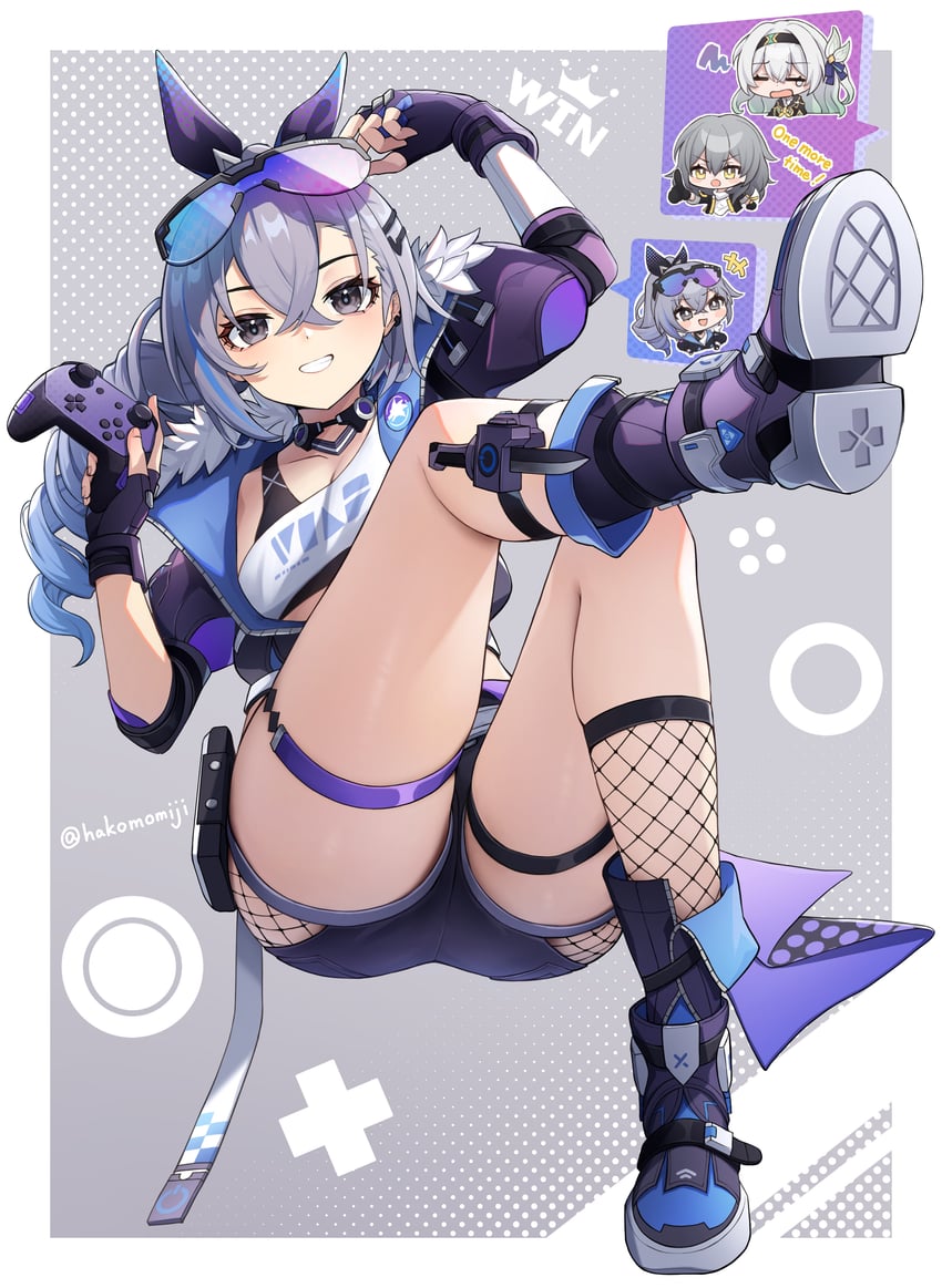 trailblazer, firefly, stelle, and silver wolf (honkai and 1 more) drawn by hako_momiji